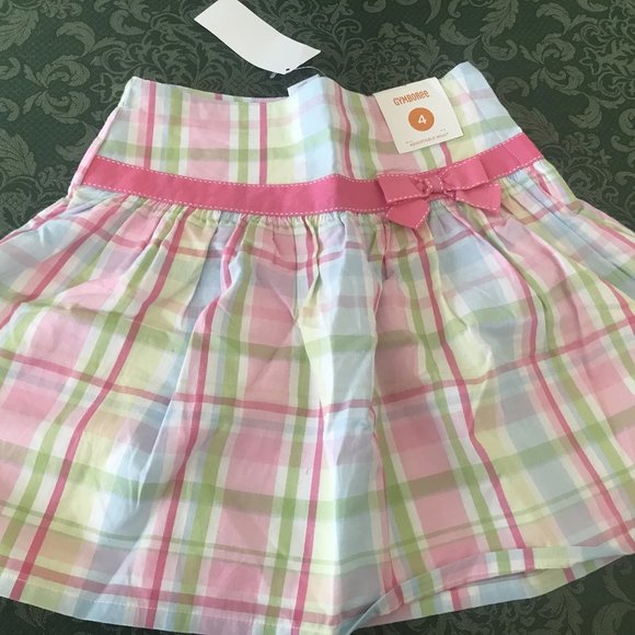 NWT gymboree Fairy Garden Easter plaid twl skirt 4 - Picture 1 of 4